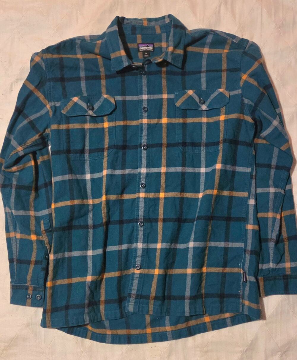 Patagonia Fjord Organic Cotton Flannel Green XL